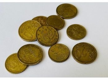 (10) 10, 20, 50 Cent Euro Collection. Totals 220