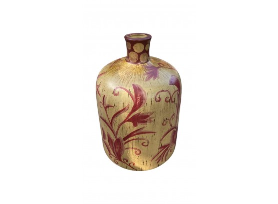 Hand Painted Ceramic Pot, Plus Lantern Style Candle Holder