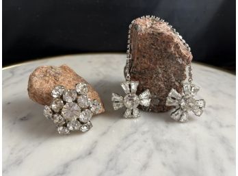 Dazzling Austrian Brooch And Weiss Sweater Clasp
