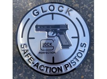 Glock Pistols Metal Garage Sign, Approximately 12 Inches Diameter