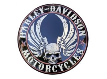 14 In. Harley Davidson Flying Skull Sign