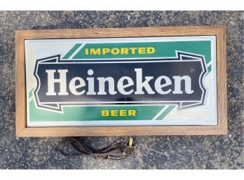Lighted Heineken Beer Sign, 20 X 10 Inches