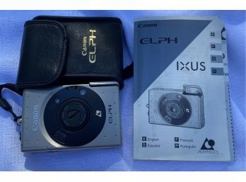 Canon Elph Camera With Case And Instructions