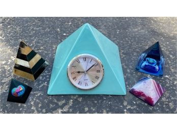 Pyramid Clock, Plus Other Pyramid Shape Collectibles