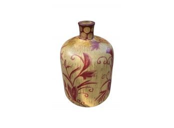 Hand Painted Ceramic Pot, Plus Lantern Style Candle Holder