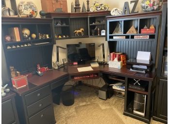 Dark Wood Corner Office In Great Condition. Desk Only - Currently Dissembled
