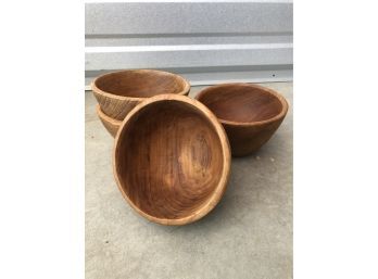 Teak Wood Small Bowls (4)