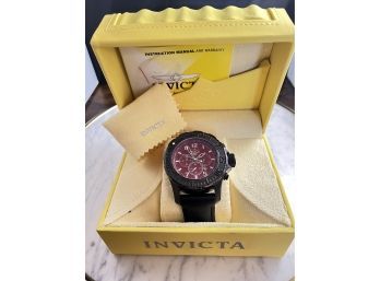 Invicta Chronograph Watch Model No. 5654 Mens, Excellent Condition! Adjustable Leather Band