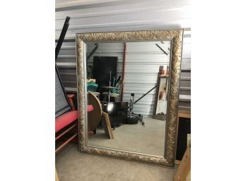 Mirror With Botanical Detail On Frame (40 1/2 X 51 1/2)