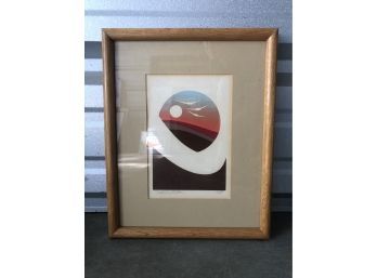 Signed Dean Lauderdale Print With Frame And Beige Border  (12 X 15 1/2)