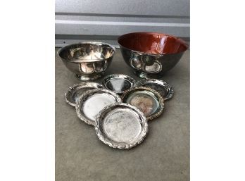 Silver Plated Bowl And Coaster Collection (8)