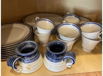 Lovely Set Of Pickard China! Blue And White Colored Details!