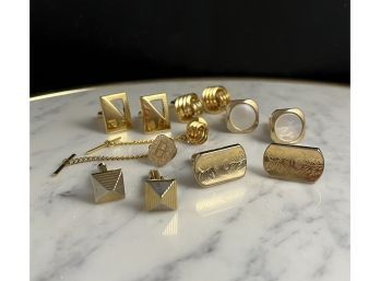 Collection Of Gold Toned Cuff Links