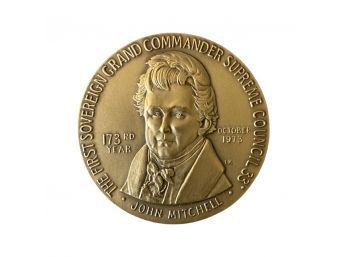 COIN: John Mitchell First Sovereign Grand Commander Supreme Council Medallion