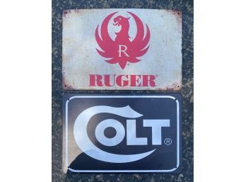 Ruger And Colt Metal Garage Signs (2)
