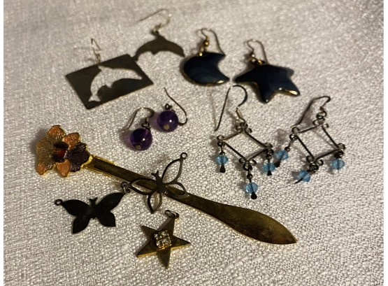 (4) Pairs Of Earrings Plus Various Jewelry Pieces