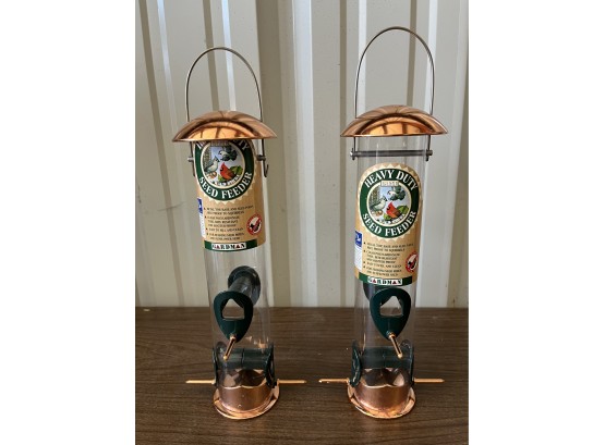 Gardman Heavy Duty Bird Feeder Pair, Plastic And Copper Colored Metal Accents