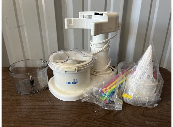 HAWAIICE SNOWMAKER Shaved Ice Maker Includes Paper Cones And Straws (untested)