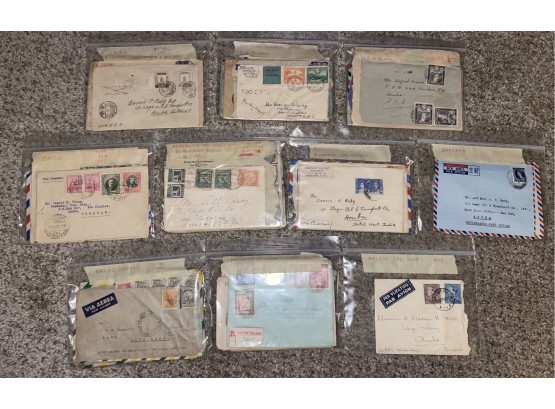Vintage Stamps On Envelopes From Around The World! 1950-1990s