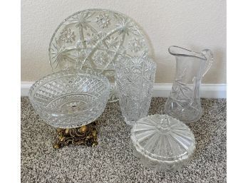 Glass Collection, Including Beautiful Antique Cake Stand