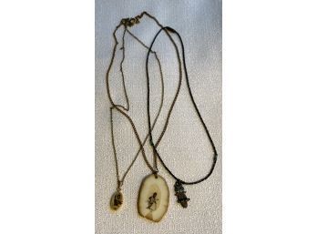 Three Necklaces With Unique Pendants