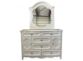 IFMS 2 Piece Antique French Style Dresser And Vanity With Storage, Detachable Pieces