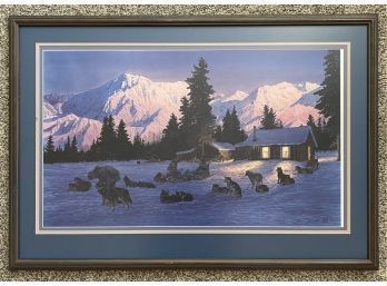 Lucky Strike By Charles Gause 1987, Print In Frame. Stunning Snowy Landscape