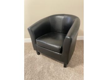Modern Black Club Chair, Made Of Faux Leather. Great Condition!