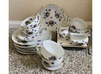 Sweet Violet Antique Dessert China Set