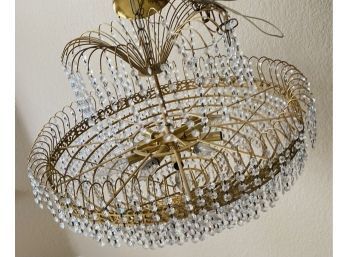 Beautiful Chandelier With Hanging Jewels, Approximately 2 Feet Diameter