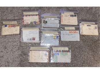 Assortment Of Worldwide Stamps On Envelopes, From Spain, St. Lucia, St. Vincent, South Africa And More