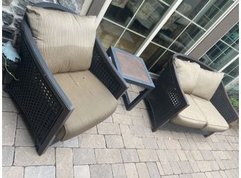 Amazing Wicker Patio Set With Cushions! 2 Chairs, Loveseat And Table!