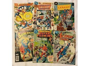 (6) Vintage DC Comics: Justice League, Superman And More!