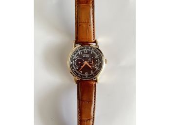 Citizen Eco-Drive Watch 641020681, Genuine Leather Adjustable Strap Somewhat Worn, Slight Scratches On Glass
