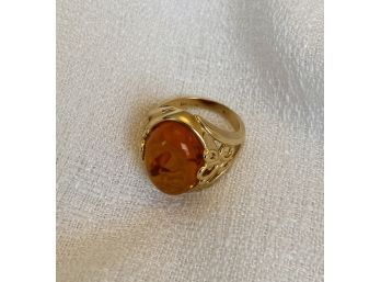 Beautiful 14K Gold Ring, Size 7.25, Total Weight 6.34 With Stone