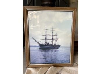 Photograph Of Ship On Sea, Framed (9 X 11)