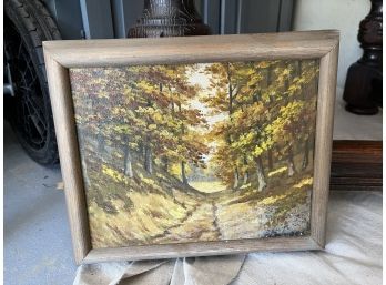 Forest Landscape Painting Signed And Framed (11 1/2 X 9 1/2)