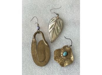 These Earrings Lost Their Mates. Turn Them Into Beautiful Pendants. Largest One Is 2.5'.