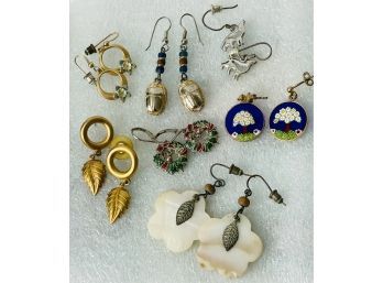 Seven Pair Of Fun Fashion Jewelry Pierced Earrings