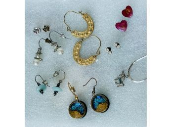 Pierced Earrings Including Adorable Snowmen, Harts, And Unicorn Pendant With Silver Tone