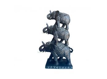 Lovely 3-tiered Bejeweled Elephant Statue
