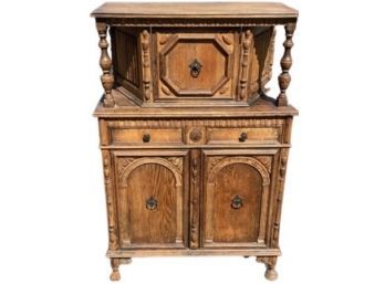 Antique Cabinet (38x17.75x57.25) Some Damage To Front Right Foot