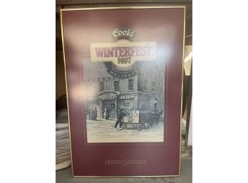 Coors Winterfest 1987 Holiday Greetings Poster, Framed (19 X 28)