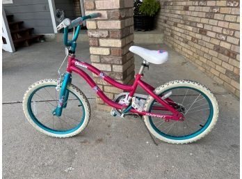Kids Dyna Craft Blue And Pink Bicycle, Small Tear In Seat, Kick Stand Loose