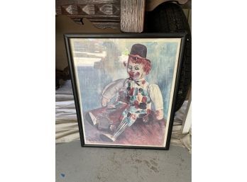Sitting Clown Poster By Michele, Framed (18 1/4 X 22 1/4)