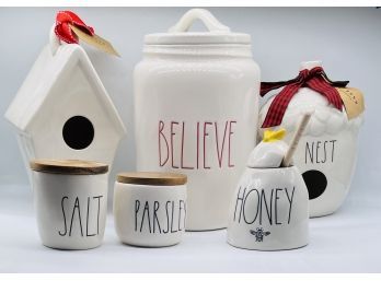 Large Cookie Jar, Birdhouse, Salt And Parsley Containers, Honey Jar -  Rae Dunn Collection