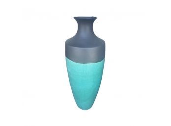 Amazing Decorative Vase With A Matt Black Finish On The Top Half And Teal Glossy Finish On The Bottom
