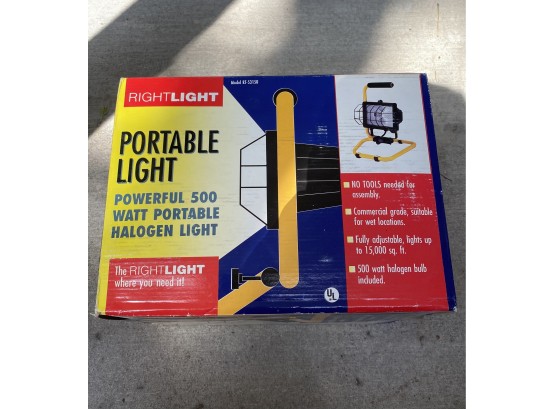 Portable Light (500 Watt Halogen Light) Unopened And Untested
