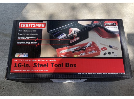 Craftsman 16in Black Steel Tool Box (Unopened New In Box) 16x7x7.5