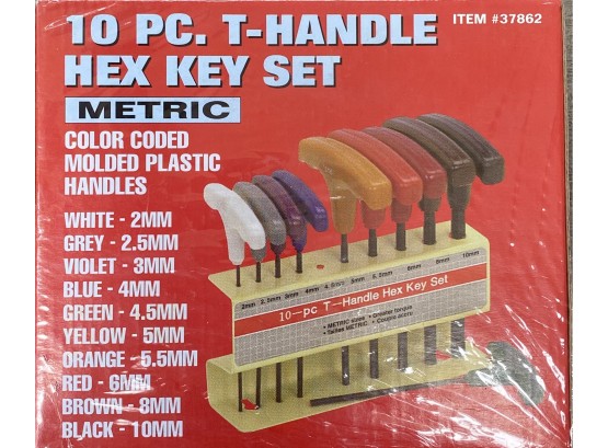 10Pc T Handle Hex Key Set